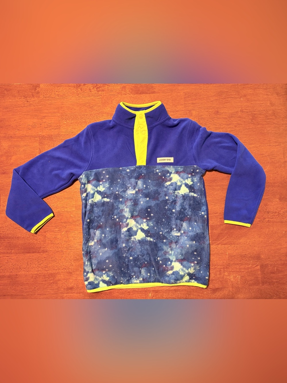 Kids Lands End pullover fleece coat